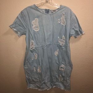 Cute denim distressed dress
